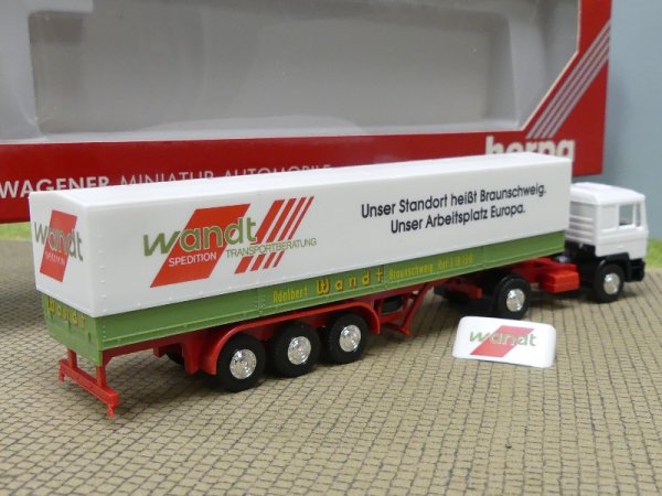 1/87 Herpa MAN F90 Wandt Spedition Planen-Sattelzug 859126