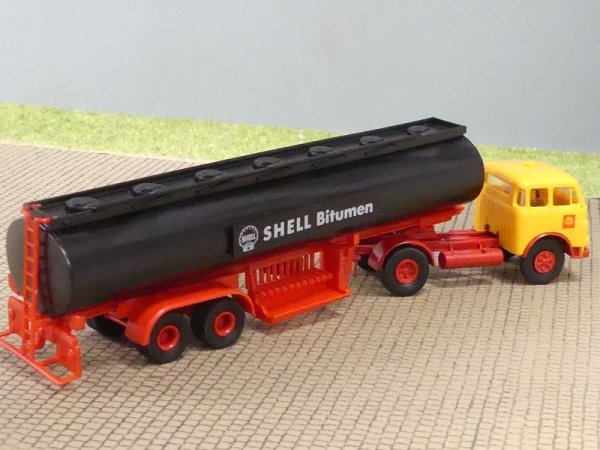 1/87 Brekina MAN 10.212 Shell Bitumen Tank Sattelzug