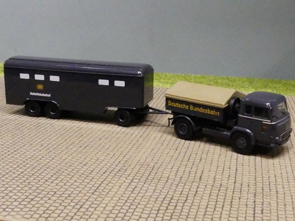 1/87 Brekina Magirus Pluto Deutsche Bundesbahn Behelfsbahnhof Hängerzug 018335