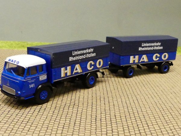 1/87 Brekina Magirus Pluto HACO Planen Hängerzug 83012