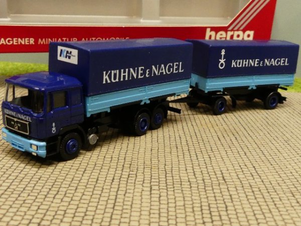1/87 Herpa MAN F90 Kühne & Nagel Wechselpritschen Hängerzug 859050