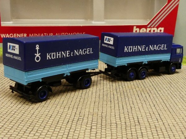 1/87 Herpa MAN F90 Kühne & Nagel Wechselpritschen Hängerzug 859050