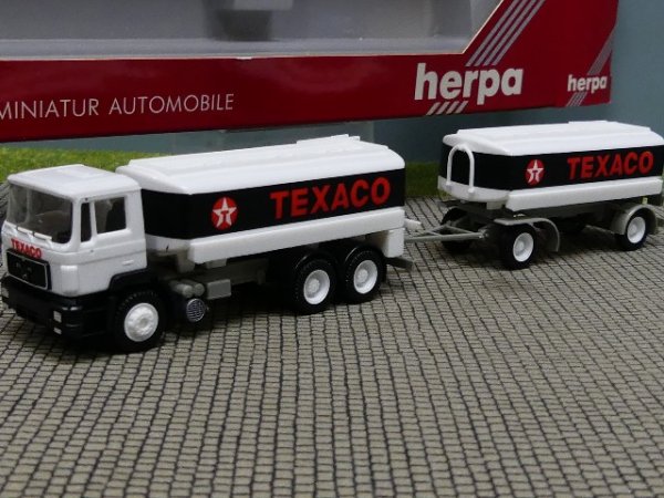 1/87 Herpa MAN F90 TEXACO Tank Hängerzug 864003