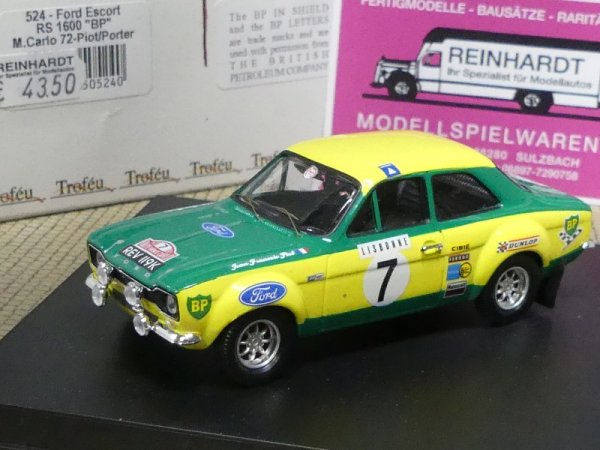 1/43 Trofeu Ford Escort RS 1600 BP Monte Carlo 1972 #7 Piot/Porter 524