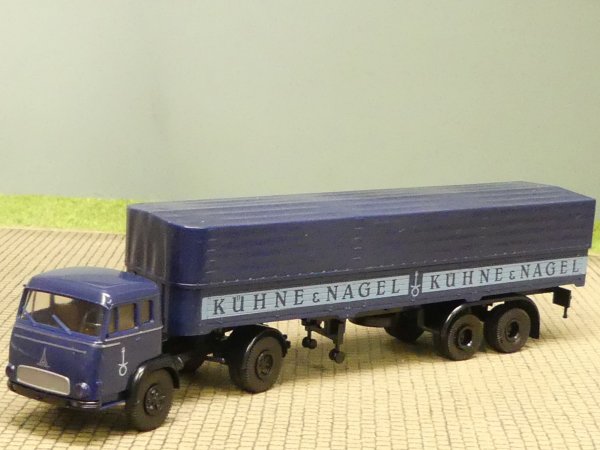 1/87 Brekina Magirus Pluto Kühne & Nagel Planen-Sattelzug