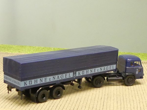 1/87 Brekina Magirus Pluto Kühne & Nagel Planen-Sattelzug