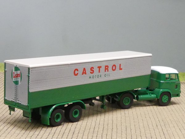 1/87 Brekina Magirus Pluto CASTROL Koffer-Sattelzug