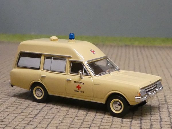 1/87 Brekina Opel Rekord C KTW DRK Nürnberg 1968, 20674