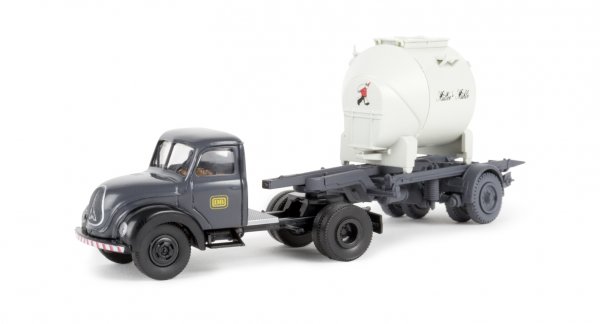 1/87 Brekina Magirus Mercur DB Müllers Mühle Container Sattezug 42257