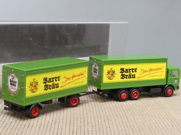 1/87 Albedo MAN F80 Barre Bräu Koffer-Hängerzug