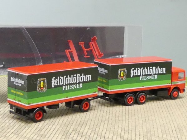 1/87 Albedo MAN F80 Feldschlößchen Pilsner Koffer-Hängerzug