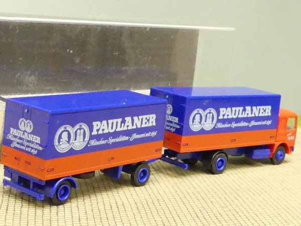 1/87 Albedo MAN F80 Paulaner Bier Koffer-Hängerzug