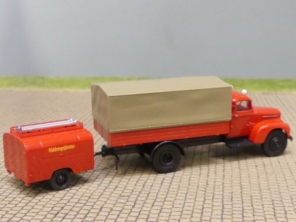 1/87 Brekina Ford FK 3500 mit Anhänger Räddningstjänsten Dänemark DK 49016