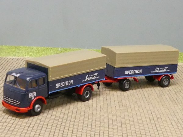 1/87 Brekina MB 334 Schmidt Spedition Planen-Hängerzug