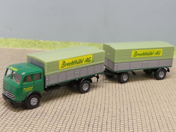 1/87 Brekina MB 334 Brechtbrühl AG Schweiz Planen-Hängerzug