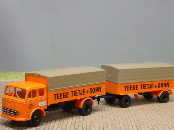 1/87 Brekina MB 334 Tegge TIETJE + SOHN Planen-Hängerzug