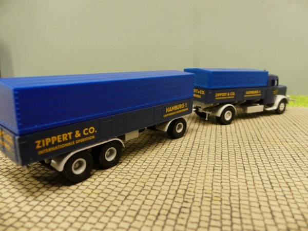 1/87 Brekina Büssing 8000 Zippert Spedition Hamburg Dortmund Hängerzug