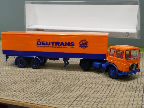 1/87 Brekina MAN F7 Deutrans Koffer Sattelzug 78154