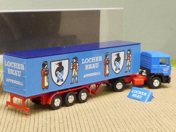 1/87 Herpa Albedo MAN F90 LOCHER BRÄU Appenzell Koffer-Sattelzug