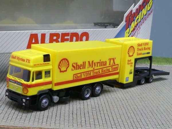 1/87 Albedo MAN F90 SHELL Truck Racing Hängerzug