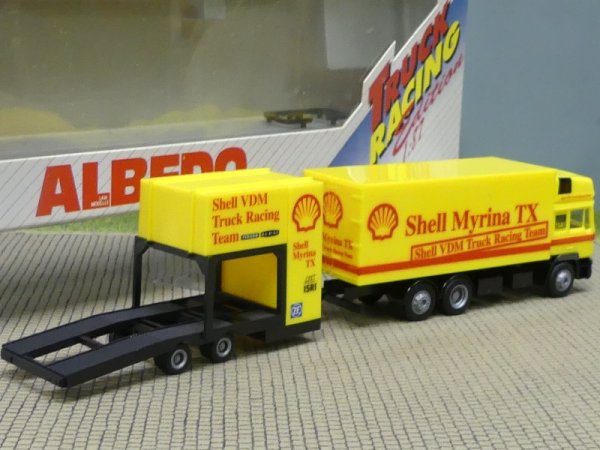 1/87 Albedo MAN F90 SHELL Truck Racing Hängerzug