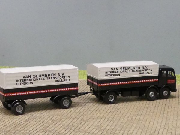 1/87 Brekina MB 333 Van Seumeren NL Planen-Hängerzug