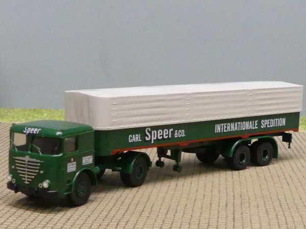1/87 Brekina Büssing LS 11 Speer Internationale Spedition Planen-Sattelzug 7919