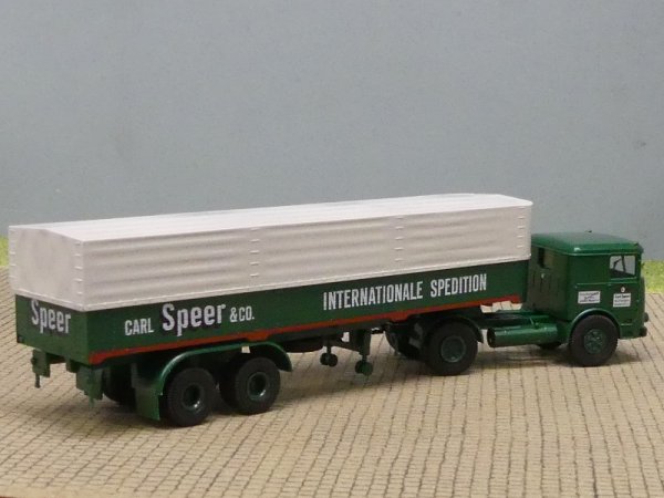 1/87 Brekina Büssing LS 11 Speer Internationale Spedition Planen-Sattelzug 7919