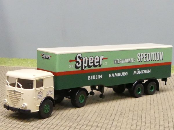 1/87 Brekina Büssing LS 11 Speer Berlin Hamburg München Koffer-Sattelzug