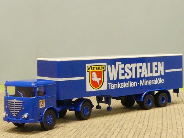 1/87 Brekina Büssing LS 11 WESTFALEN Tankstellen MineralÖle Koffer-Sattelzug