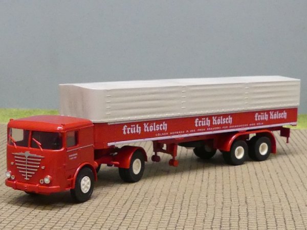 1/87 Brekina Büssing LS 11 Früh Kölsch Planen-Sattelzug 79201