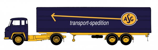 1/87 Brekina Scania LB 76 ASG Koffer-Sattelzug 85151
