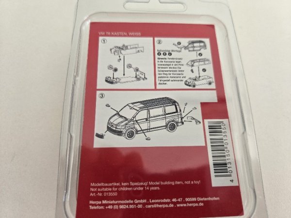 1/87 Herpa Minikit VW T6 Kasten weiss 013550