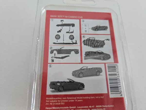 1/87 Herpa Minikit Audi Cabrio weinrot 012287-006