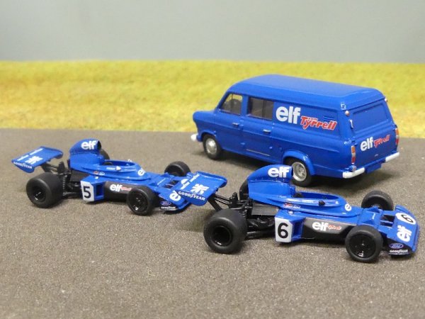 1/87 Brekina Tyrrell 006 Ford Transit + Tyrrell#5 + #6 SET 22871