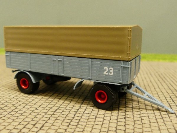 1/87 Brekina 2-Achs Anhänger #23 blau grau 95546