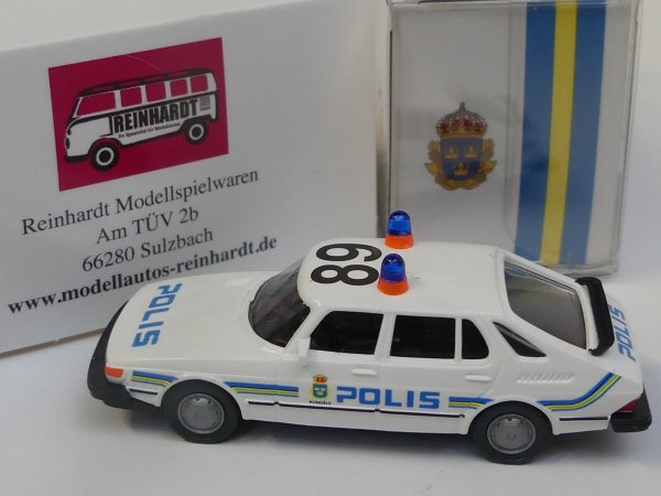 1/87 Wiking Saab 900 Polis Schweden Sondermodell Reinhardt