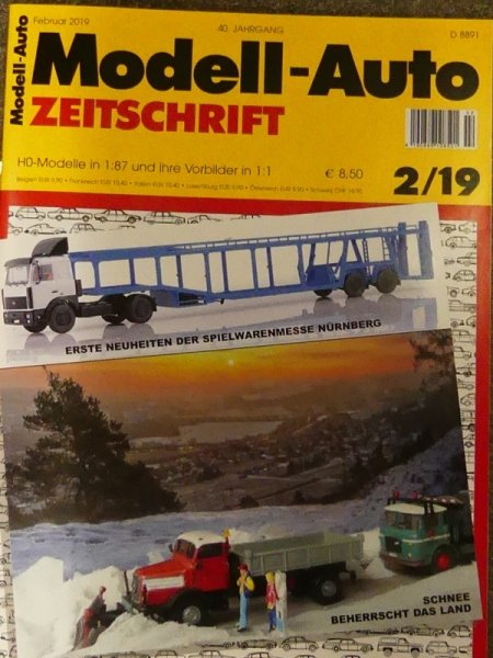 Modell Auto Zeitschrift MAZ 2019/2 Februar 2019