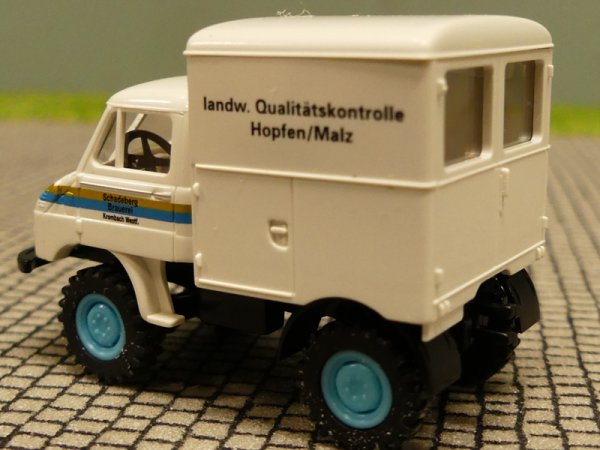1/87 Brekina Unimog 411 Qualitätskontrolle Hopfen Malz