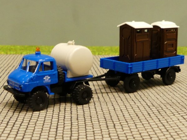 1/87 Brekina Unimog 411 Bruch Dixi Klo + Entsorgung 39105