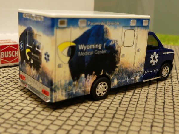 1/87 Busch Ford E-350 Ambulance Wyoming Bison 41848 SONDERPREIS!
