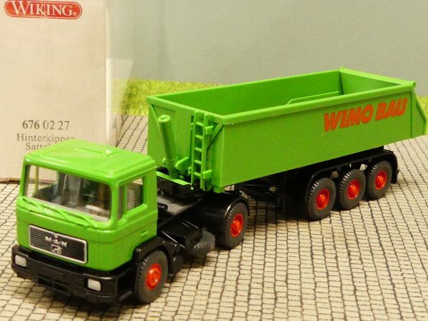 1/87 Wiking MAN F90 WIMO BAU Kipper Sattelzug 676 02 27