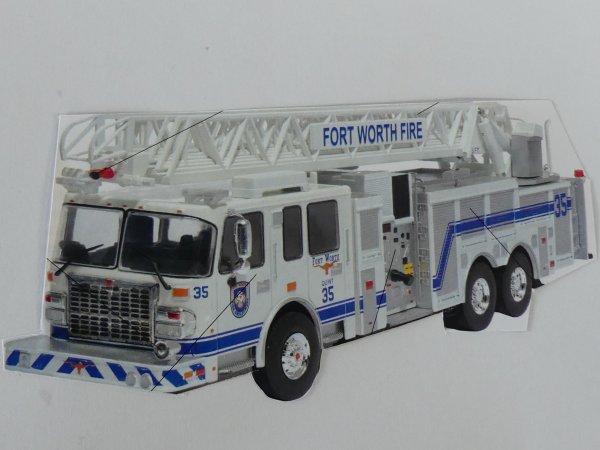 1/43 Ixo Smeal 105 Aerial Ladder weiß US Firetruck Pompiers Feuerwehr 98