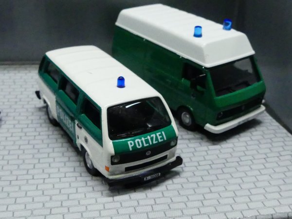 1/87 Schuco SET Berliner Polizei VW LT / VW T3 / VW T2 / VW Käfer Cabrio