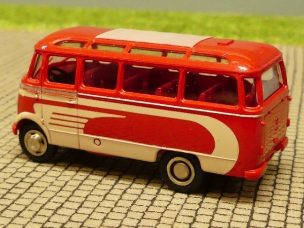 1/87 Brekina MB 319 rot mit beigen Zierstreifen 3614