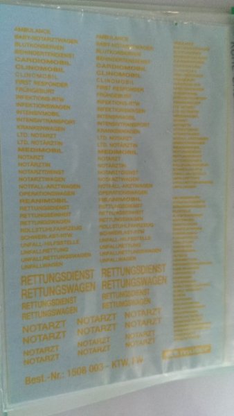 1/87 Müller Decals 003 KTW Notarztwagen u. Rettungswagen Löschset