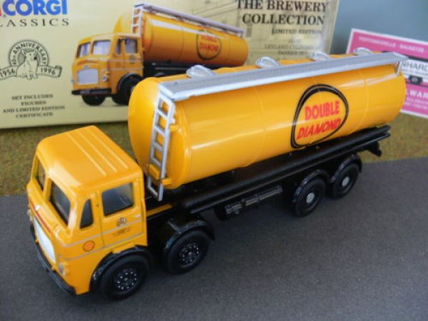 1/50 Corgi Leyland Cylindrical Tanker Set Double Diamond GB 24302