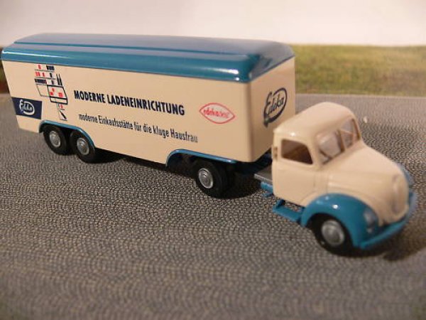 1/87 Brekina Magirus Mercur Edeka Koffer-Sattelzug 42215