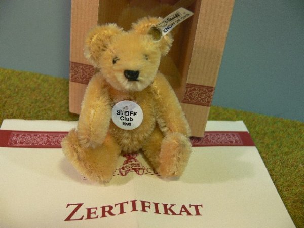 ST 63 Steiff Replica 1922 Teddy blond 7cm Club Geschenk 1997/98 420092