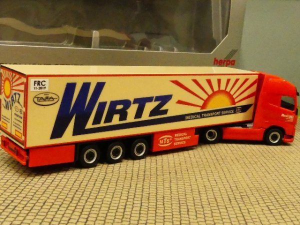 1/87 Herpa Volvo FH Gl XL Wirtz Kühlkoffer Sattelzug 917247